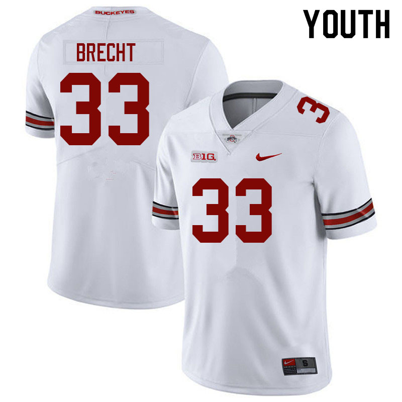 Youth #33 Chase Brecht Ohio State Buckeyes College Football Jerseys Sale-White